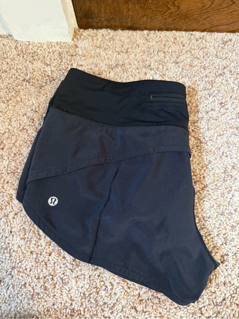 lululemon athletica Black Athletic Shorts with Zip Pocket